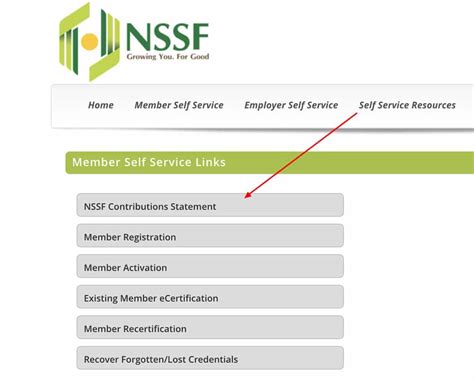 nssf self service portal login